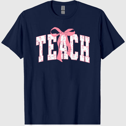 Coquette Bow teach Comfort Color T shirt ColorsÂ®, Teacher Shirts, Teacher Appreciation Gift, Aesthetic teacher Sweatshirt, Back to School Shirt, Pink Bows