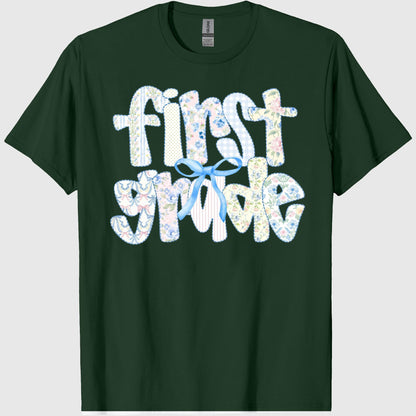 First Grade Teacher Shirt, Back to School 1st Grade Tee, Teacher Appreciation Gift, Cute Elementary School, Coquette Bow