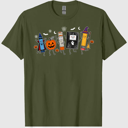 Halloween Teacher Shirt, Funny Teacher Life Shirt, Back To School Gift, Preschool Teacher School Supplies T-shirt, Spooky Tee