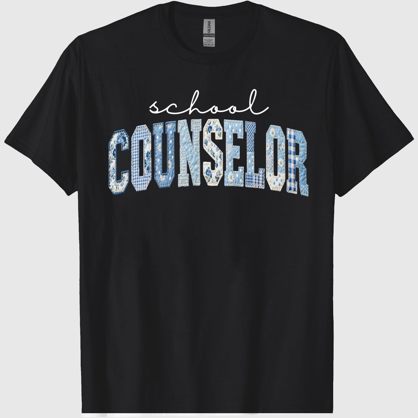 School Counselor Shirt, Faux Patchwork Floral Counselor Tee, Mental Health School Staff Shirt, Back To School Counselor Gift