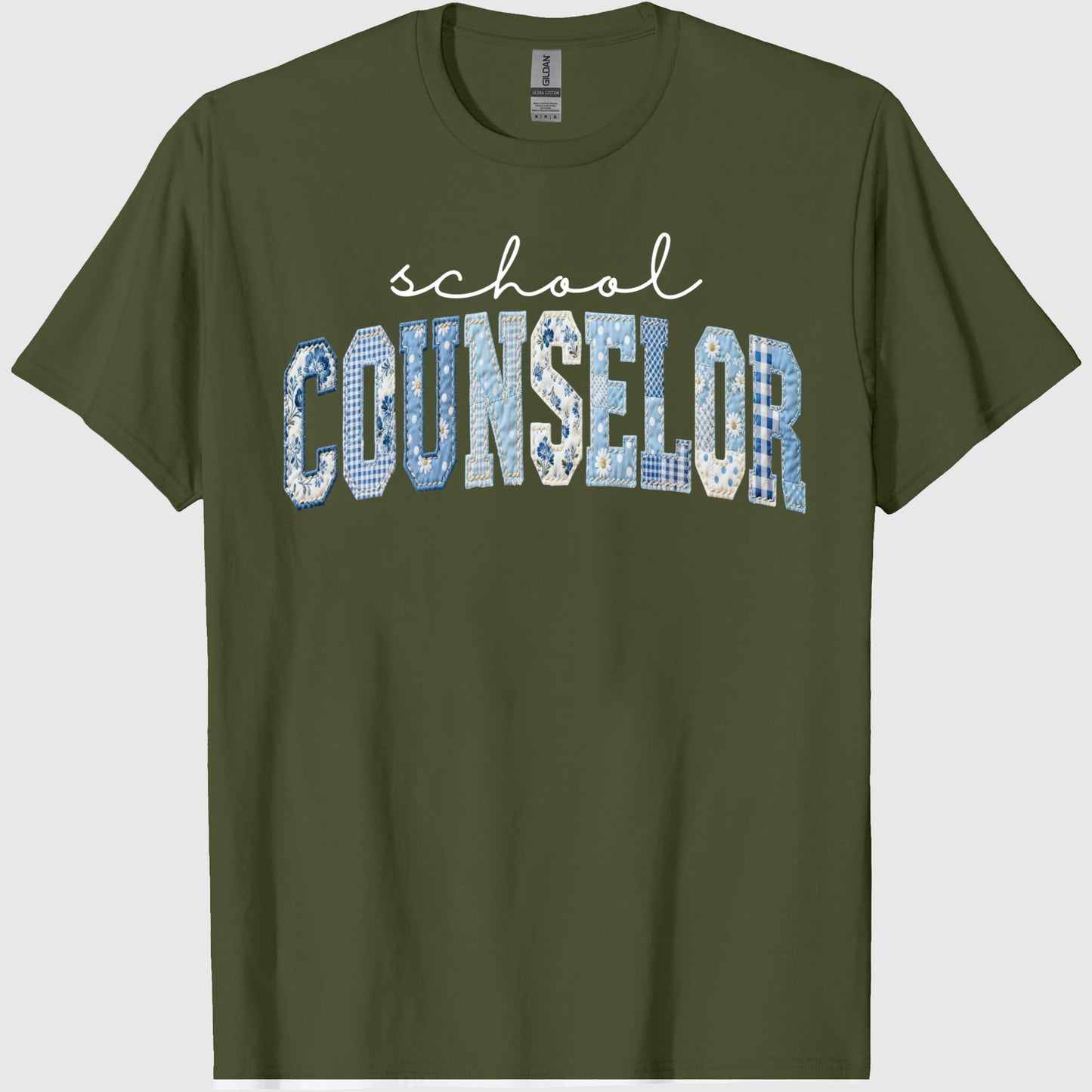 School Counselor Shirt, Faux Patchwork Floral Counselor Tee, Mental Health School Staff Shirt, Back To School Counselor Gift