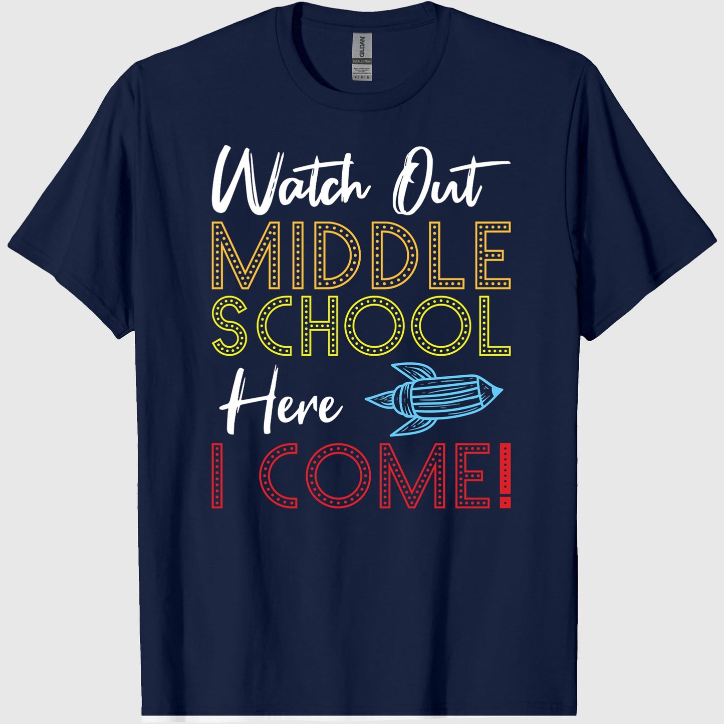 Watch Out Middle School Here I come First Day and Back To School 2019 Classic T-Shirt