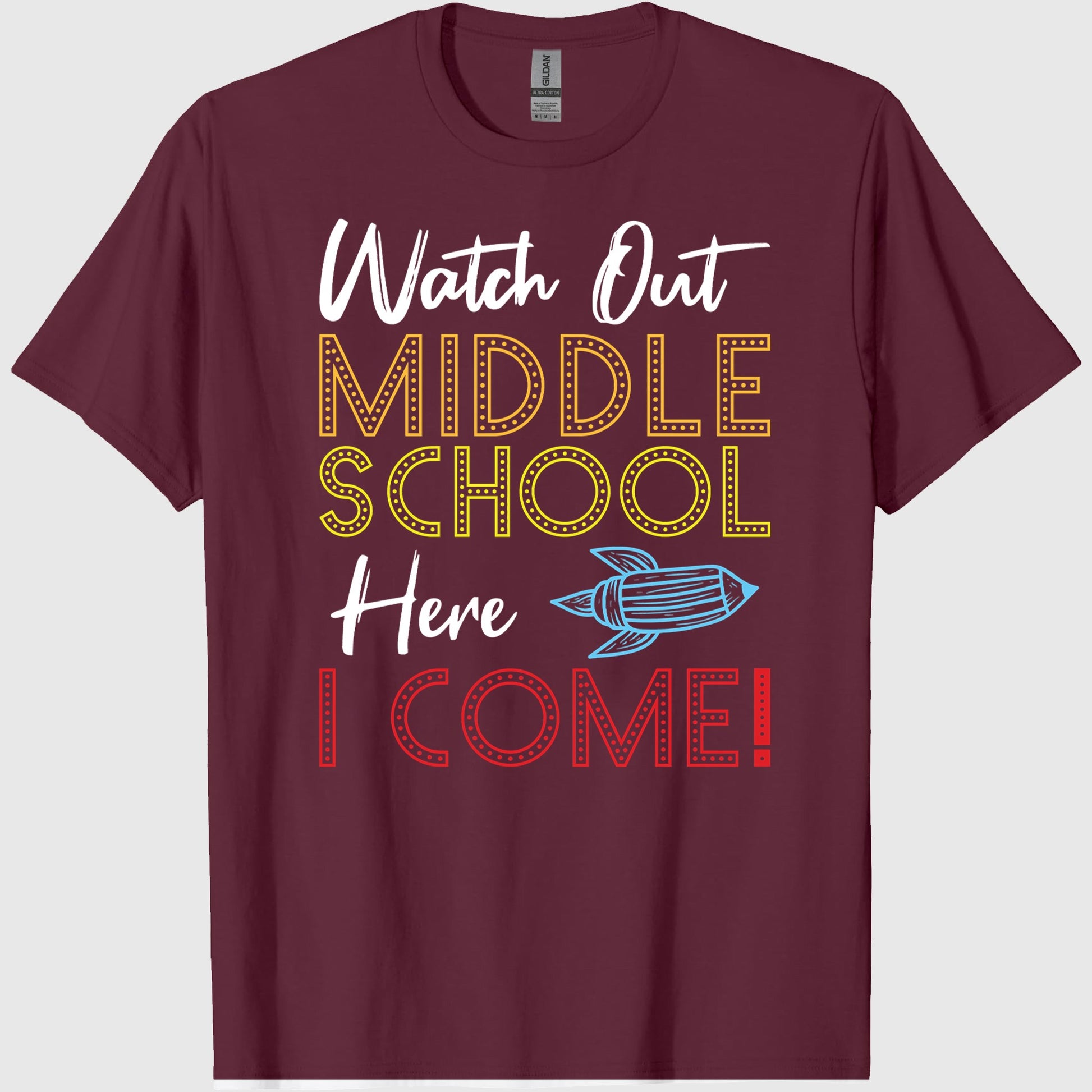 Watch Out Middle School Here I come First Day and Back To School 2019 Classic T-Shirt