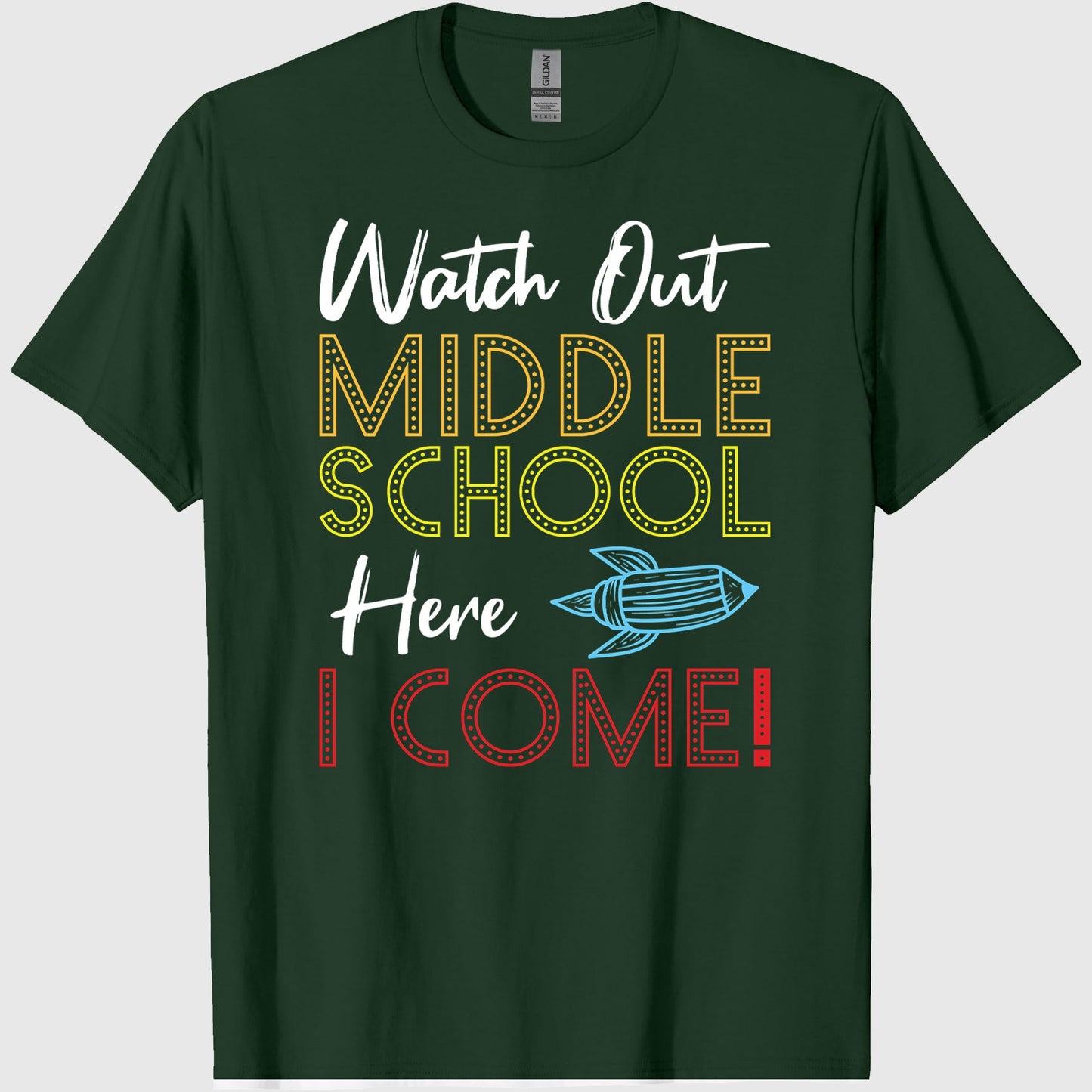 Watch Out Middle School Here I come First Day and Back To School 2019 Classic T-Shirt