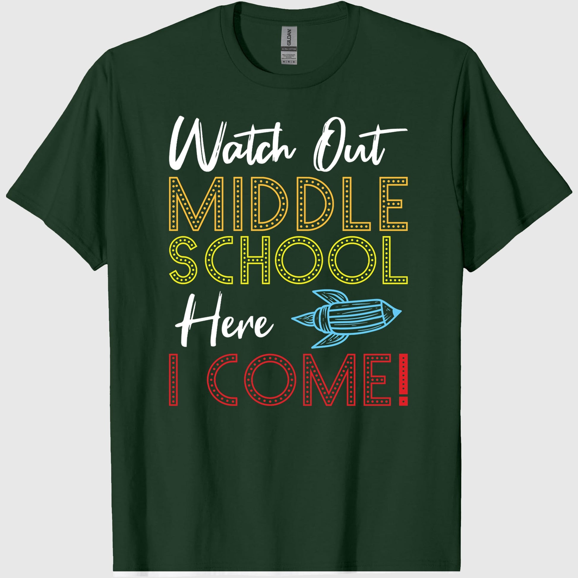 Watch Out Middle School Here I come First Day and Back To School 2019 Classic T-Shirt