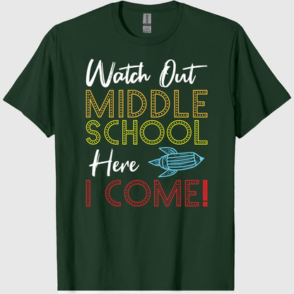 Watch Out Middle School Here I come First Day and Back To School 2019 Classic T-Shirt