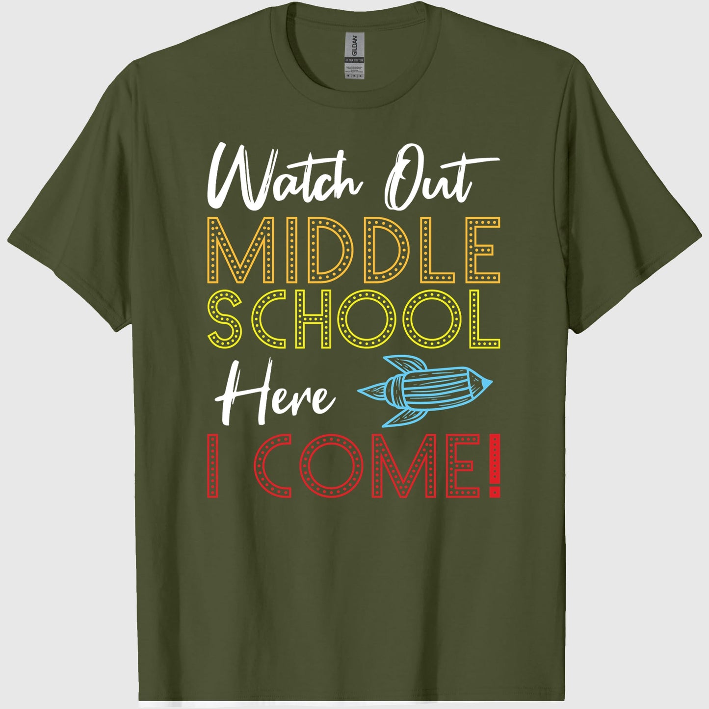 Watch Out Middle School Here I come First Day and Back To School 2019 Classic T-Shirt