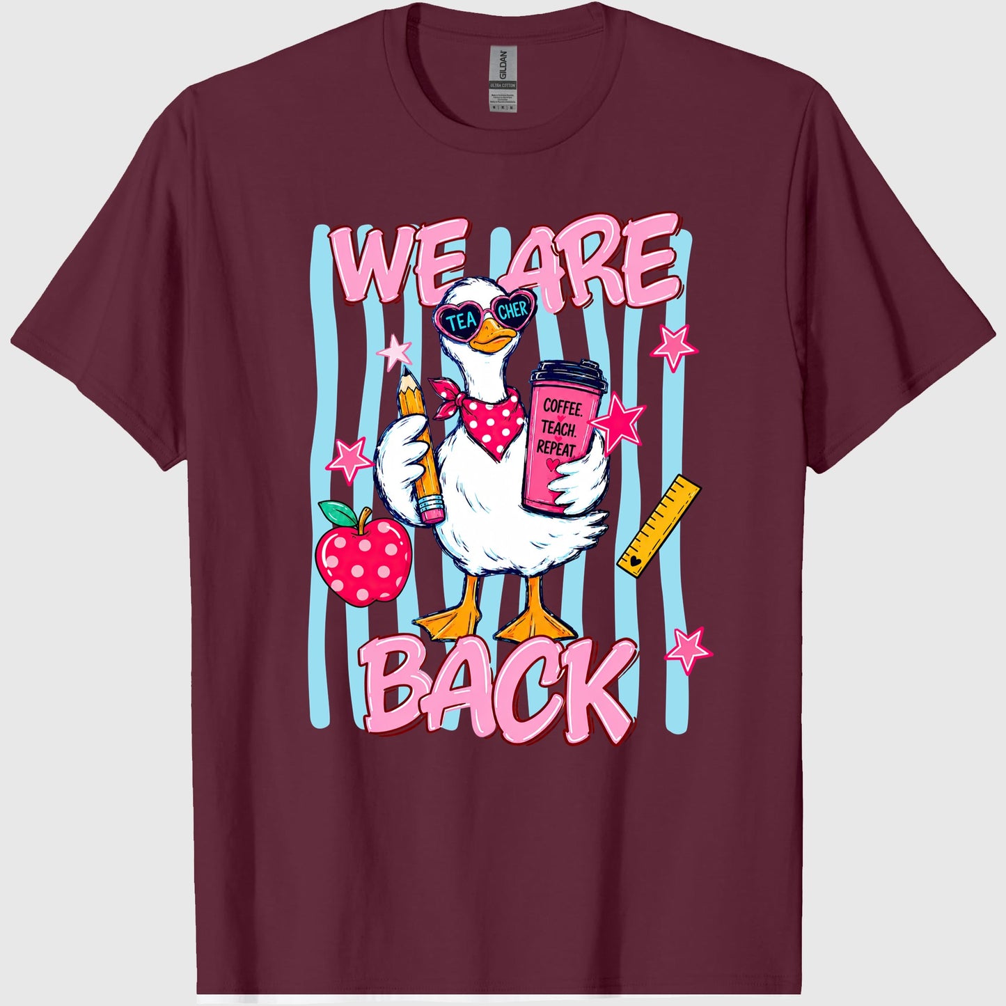 We Are Back Teacher Shirt, Preppy Back To School Shirt, Teacher Graffiti Art Tee, First Day Of School Shirt, Teacher Goose Shirt